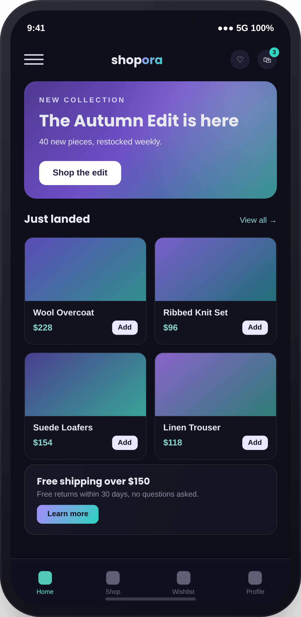 Shopora mobile responsive preview