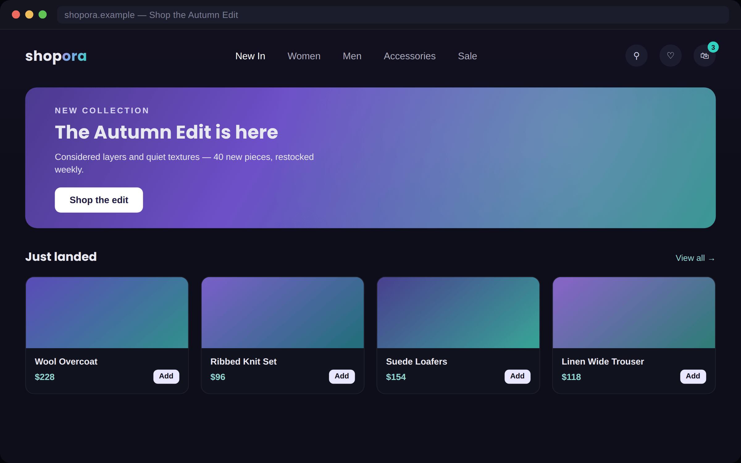 Shopora - Custom E-Commerce Platform